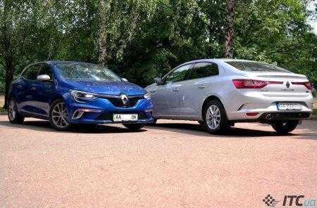 Смотрим из окна седана Renault Megane на хот-хэтч Megane GT. И наоборот