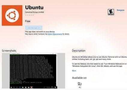 Дистрибутив Ubuntu стал доступным в Windows Store для Windows 10