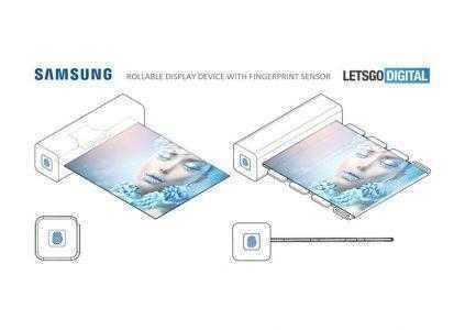 Samsung запатентовала устройство со сворачивающимся дисплеем и сканером отпечатков пальцев